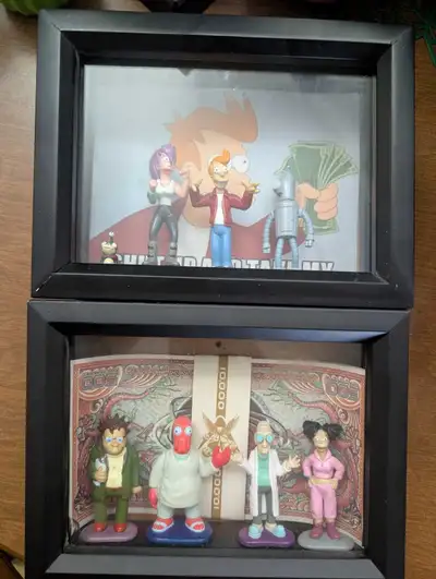 Local only no trades I am selling this unique set of seven Futurama action figures, expertly display...