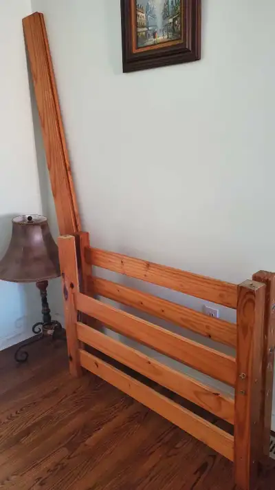 Wooden Single Bed - Head&Foot Piece and 2 Side Rails WITH SCREWS, View more