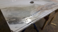 comptoir au faux finis marbre quartz autres pierre en epoxy