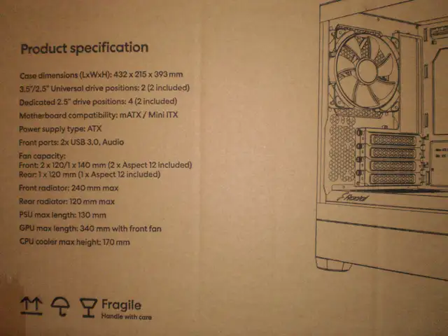 Desktop Computer CASE with Motherboard, Fans and Cables in System Components in City of Toronto - Image 5