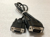 Serial Port Cable 9-pin Male to 9-pin Female, 6 feet