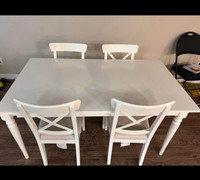 IKEA extendable table + 4 chairs