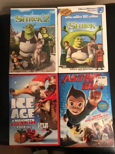 DVD-  Shrek - Ice Age - Astro Boy