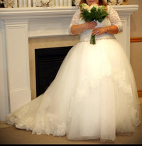 Plus Size Off White Wedding Dress 