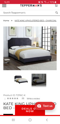 King size bed frame with headboard