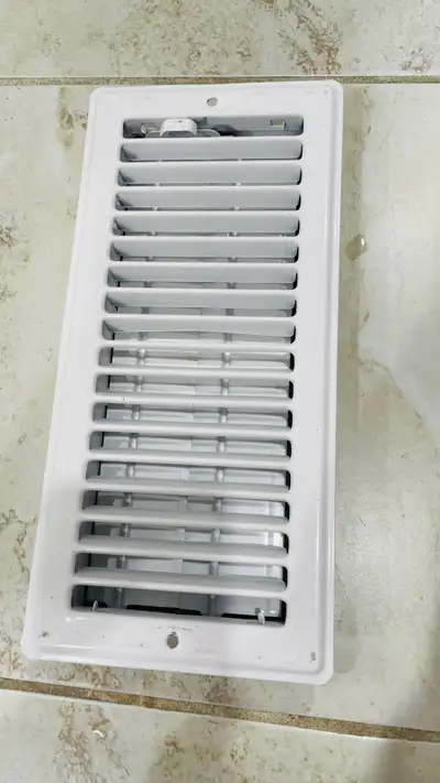 Steel Floor Register, Adjustable, White, View more