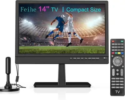 Feihe 14 inch Small Flat Screen TV with Antenna ATSC Tuner, View more