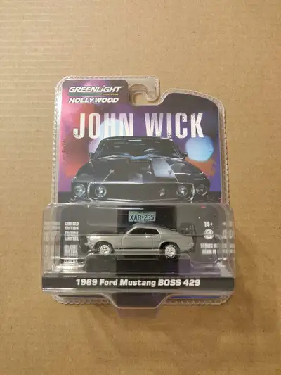 New Greenlight Collectibles Hollywood series John Wick 1969 Ford Mustang BOSS 429 Raw Chase Limited...