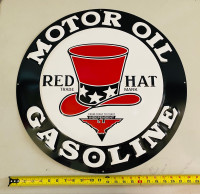 10 Gasoline and Oil 24” Embossed Metal Signs Texaco Shell
