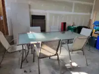 Patio glass table