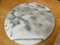 Off-White Marble 12" Lazy Susan, Rotating Serving Board