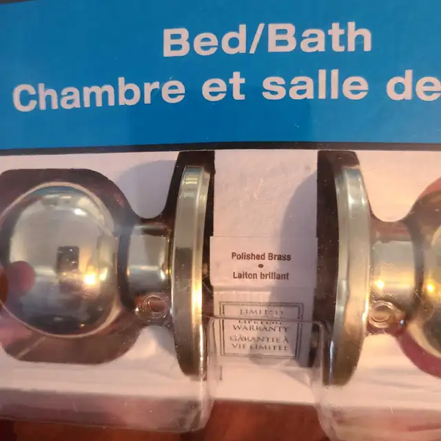 Gatehouse Bed /bath door knob, polished brass new in Windows, Doors & Trim in Mississauga / Peel Region - Image 2