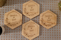 Elegant Engraved Coasters for Bridal Showers