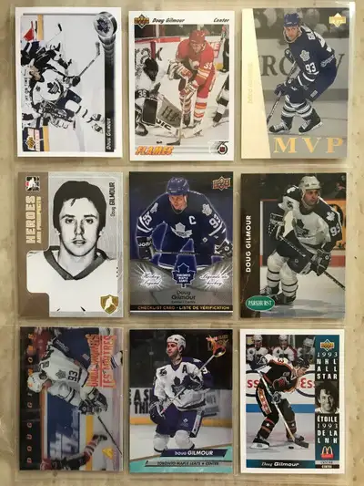 Lot de 9 cartes de hockey différentes - Doug Gilmour, View more