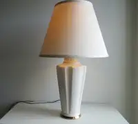 Cream Lamp with Gold Trimming
