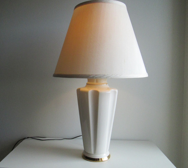 Cream Lamp with Gold Trimming in Indoor Lighting & Fans in London