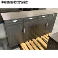 Heartwood Grey 4 Door, 4 Drawer Storage Credenza Cabinet