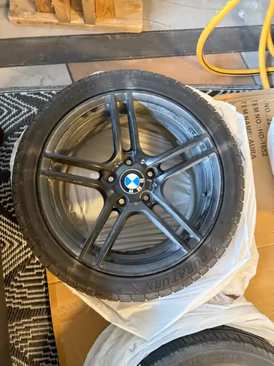 Tires are almost brand new, I just recently got them, rims are in good condition just curb rash on t...
