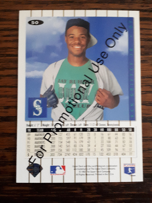 1993 U/D Collector's Choice Ken Griffey Jr. Promo Card #50 in Arts & Collectibles in Chatham-Kent - Image 2