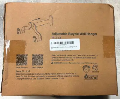 Ibera Bicycle Horizontal Wall Mount Adjustable Hanger, View more