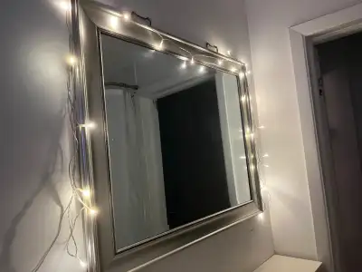 Rectangular Wall Mirror - Gold-Painted Frame, View more