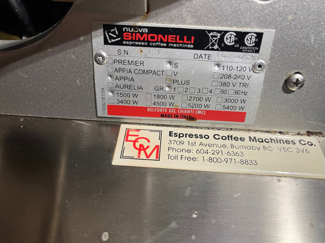 Nuova Simonelli Appia Espresso Machine in Industrial Kitchen Supplies in Calgary - Image 4