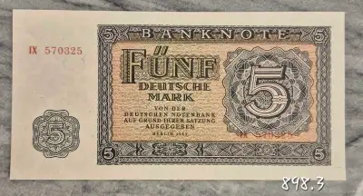 5 Marks 1955 Allemagne. Germany uncirculated banknote, View more
