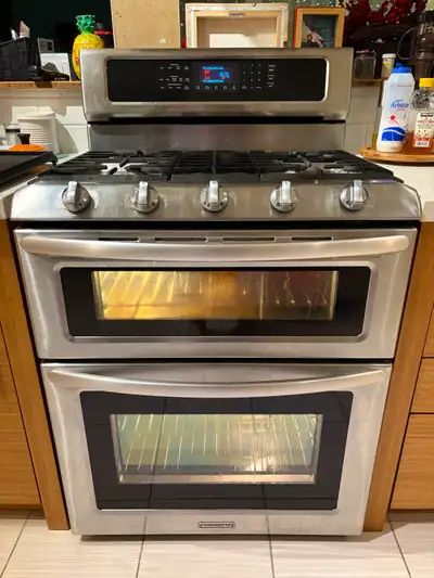 KitchenAid 30" Dual Oven Gas Range, View more