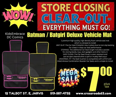 STORE CLEARANCE!!! Batgirl/Batman Deluxe Auto Mat Stk# 9222, View more