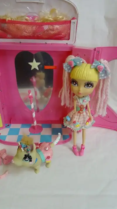 *** Shipping Available *** Lot consists of 11" Doll, Puppy measures 6" long x 5" high and lots of ac...