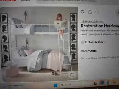 Restoration Hardware - distressed white bunk bed, View more