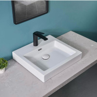 BNIB Davivy 18.7''X 17.2'' Rectangle Vessel Sink, Pop Up Drain