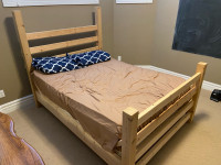 Solid no noise double bed frame and mattress. 