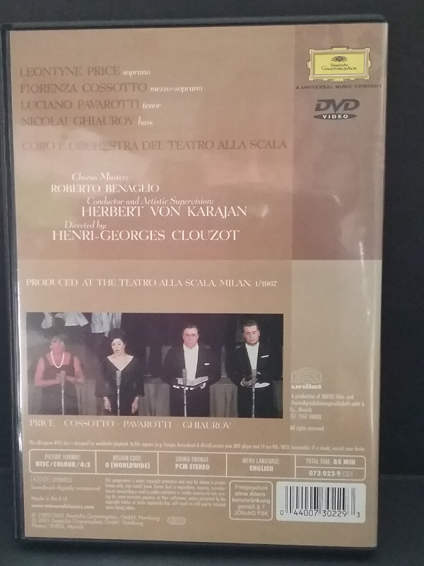 DVD - (Herbert Von Karajan) Verdi Requiem in CDs, DVDs & Blu-ray in Oshawa / Durham Region - Image 2