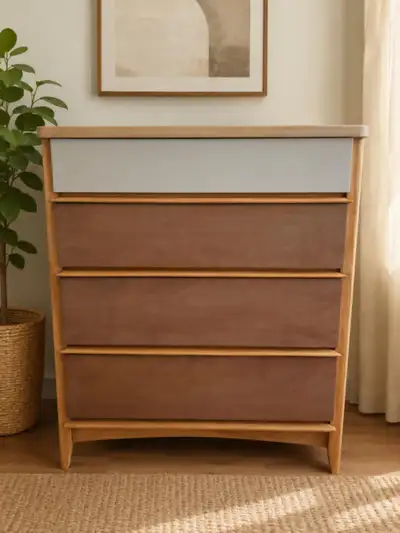 Refinished vintage 4 Drawers MCM dresser made by Kroehler., View more