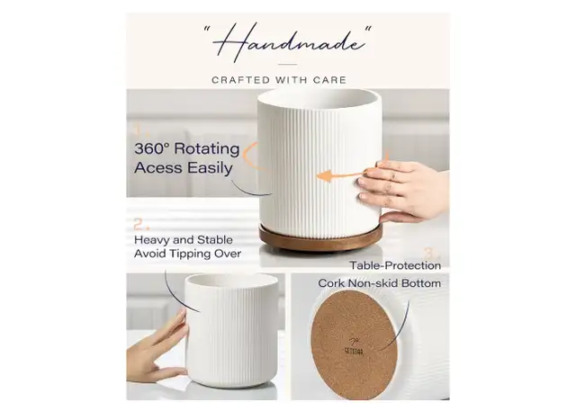White Porcelain Utensil Crock with Rotating Wooden Base in Kitchen & Dining Wares in Ottawa - Image 5