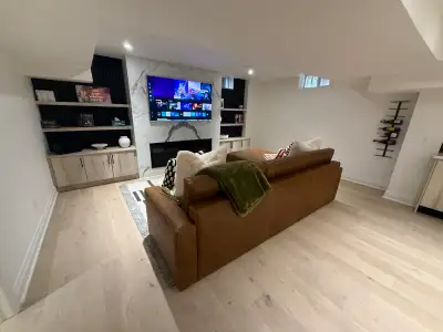 Furnished Basement - All Inclusive $350/week -Queen Size Bed -2 TVs Main Room 65in and Bedroom 43in...