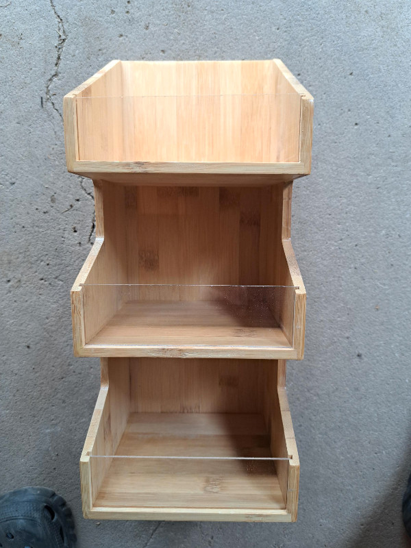 3 tier bamboo shelf/bin in Storage & Organization in Lethbridge - Image 3