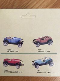 7X Die Cast Classic Cars Morris 1924, Renault 1904 Mercedes 1903