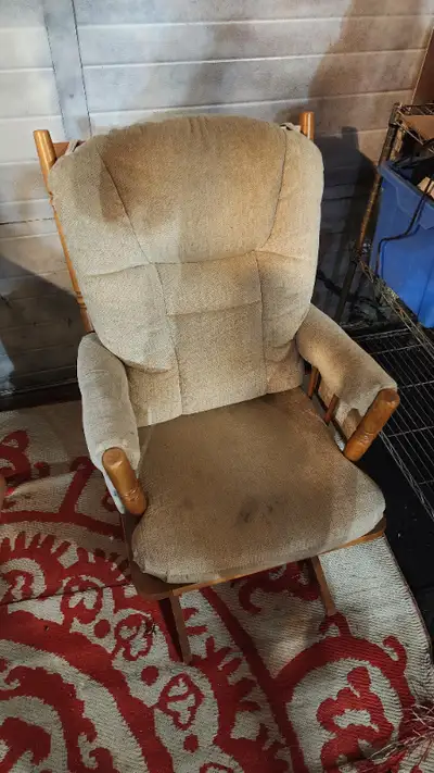 wood rocking chair padded fabric glider, View more