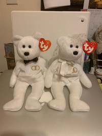 VINTAGE TY BEANIE BABIES ! ‘ Mr. & Mrs. ! ‘ BRIDE & GROOM ! 