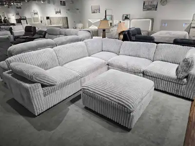 Corduroy Sectional Sofa With Ottoman, View more