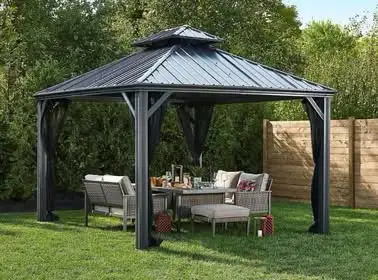 BRAND NEW IN BOX 10’ x 12’ CANVAS SKYLINE HARD TOP GAZEBO $1600, View more