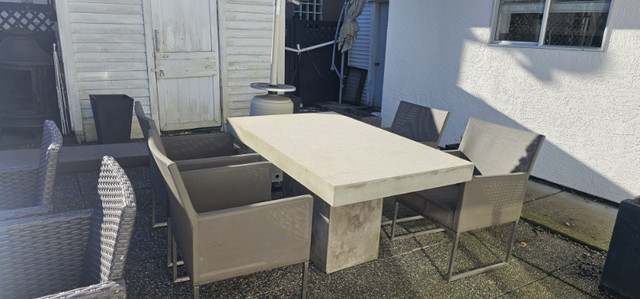 Stone Patio Table + Chairs (READ AD) in Patio & Garden Furniture in Burnaby/New Westminster