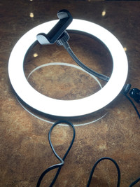 Ring light with stand and phone holder