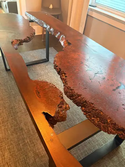 Custom made burl dining table, View more
