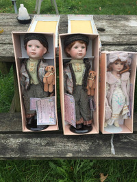 3 Porcelain dolls , Vanessa collection