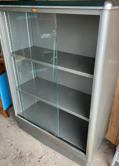 vintage mcm industrial tankard bookshelf, View more