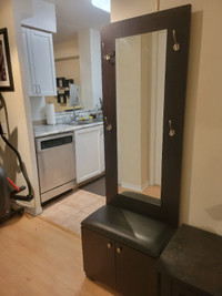 Selling Hallway mirror bench with storage