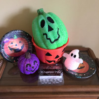 Halloween Bundle Popcorn Ghost, Pumpkins, Candy Pail..